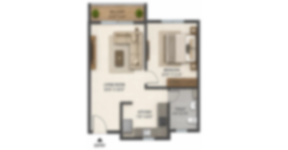 Kohinoor Highland Dombivli East 1 BHK Floor Plan