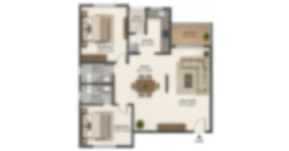 Kohinoor Highland Dombivli East 2 BHK Floor Plan
